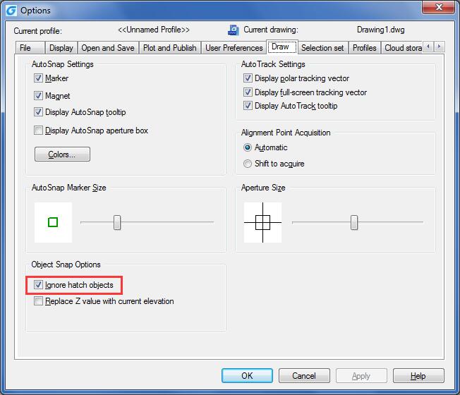 How to enable object snap to hatch - GstarCAD