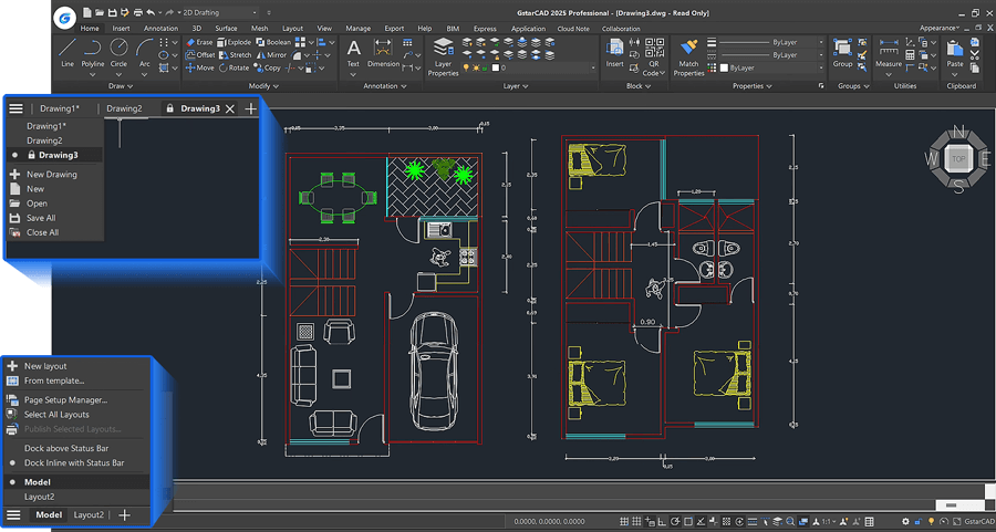 File & Layout Tab Bar