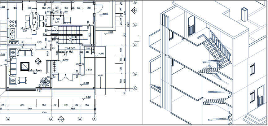 Draw the architectural plan and see the 3D model